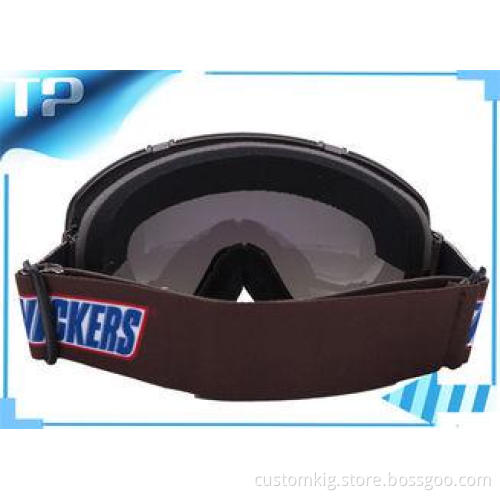 Brown Racing Clear Lens Customized Womens Ski Goggles Anti